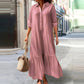 📢📢50% OFF !! ⏰Women's Vintage Lapel Neck Long Dress
