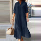 📢📢50% OFF !! ⏰Women's Vintage Lapel Neck Long Dress