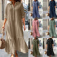 📢📢50% OFF !! ⏰Women's Vintage Lapel Neck Long Dress