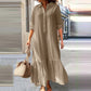 📢📢50% OFF !! ⏰Women's Vintage Lapel Neck Long Dress