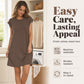 Women's Crew Neck Solid Color Dress
