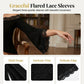 Women’s Chic Black Slim Fit Off-Shoulder Flare Sleeve T-Shirt