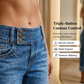 Women Wide Leg Cropped Jeans Button High Waist Denim Pants