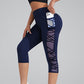 Women Breathable Mesh Splicing Yoga Leggings
