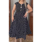 Women’s Summer Plus Size Polka Dot Sleeveless Midi Dress