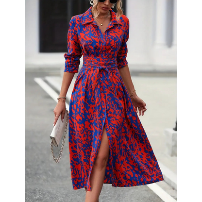 Multi-Color Printed Shirt Dress