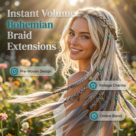 💇‍♀️50% OFF!✨Maillard Style Pre-Braided Hair Extensions – Bohemian Braids, Metallic Accents, Festival Ready 🌸