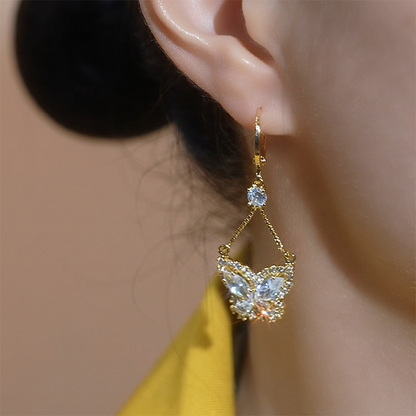 📢📢50% OFF !!⏰Sparkling Butterfly Drop Earrings