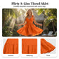 🧡Women V Neck Ruffle Strap Summer Dress A Line Tiered Party Mini Dress