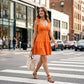 🧡Women V Neck Ruffle Strap Summer Dress A Line Tiered Party Mini Dress