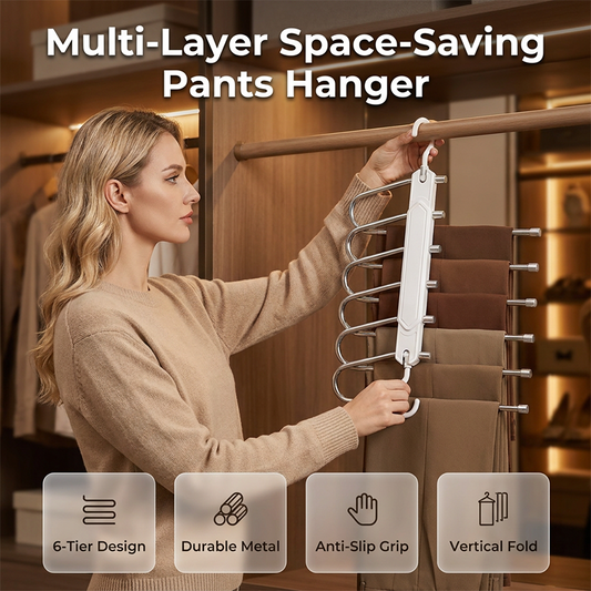 🗄️ Double Your Closet! ✨ Multi-Layer Space-Saving Pants Hanger👖