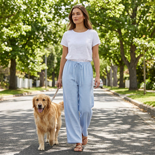 Women's Casual Wide-Leg Drawstring Pants