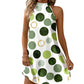 👗50% OFF!✨Flattering Halter A-Line Dress – Polka Dot Print, Sleeveless, Vacation Ready 🌸