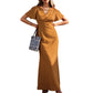 Women's V-Neck Polka Dot Maxi Dress