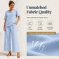 Women's V-Neck Top & Wide-Leg Pants Set