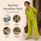 Women's V-Neck Top & Wide-Leg Pants Set