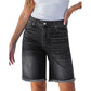 Women’s Casual High Waisted Fringed Denim Shorts