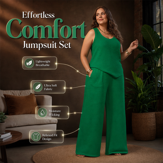 Women‘s Plus Size Textured Tank and Relaxed Fit Pants Set