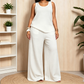 Women‘s Plus Size Textured Tank and Relaxed Fit Pants Set