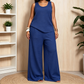 Women‘s Plus Size Textured Tank and Relaxed Fit Pants Set