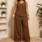 Women‘s Plus Size Textured Tank and Relaxed Fit Pants Set