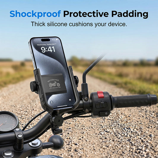 🎉 2026 Hot Sale🚴‍♂️Quick-Release Bike Phone Mount – SecureLock & Shockproof Padding 📱