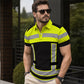 📢50% OFF! 👕Men's High Visibility Reflective Short Sleeve Shirt – Neon Blocks & Athletic Fit Cut ⏰
