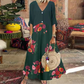 Women's Summer V-Neck Button-Up Maxi Dress