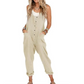 Women's Casual Sleeveless Jumpsuit with Pockets
