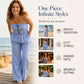 Women's Summer Bandeau Stripe Jumpsuit