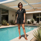 Women's Short Sleeve Button Up Romper with Pockets