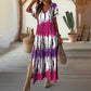 🎉 2026 Hot Sale 👗 Women's Casual V-Neck Gradient Dress – Dreamy Sunset Colors 🌅