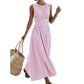 ⏳50% OFF!!⏰Women Casual Striped Maxi Dress Sleeveless🎀👗