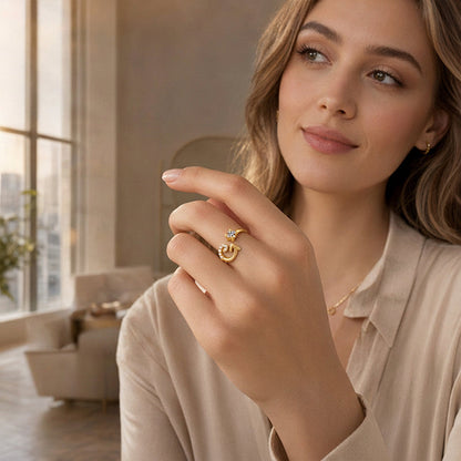 💍 2026 Sale — Over 34,000 Sold!✨Adjustable Sparkle Initial Ring for Women💍