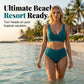Women’s High-Waisted Ruched Bikini Set