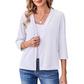 Women's 3/4 Sleeve Open Front Cardigan