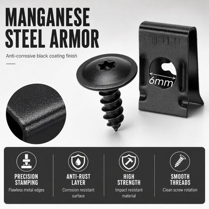 🎉 2026 Sale — Over 46,000 Sold 🔩Universal Car Metal U-Type Clips & Screw Kit｜Heavy-Duty Automotive Panel Fastener Set ✨