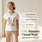 📢📢40% OFF !! ⏰Women Casual Two Piece Set V Neck Tee and Cropped Pants