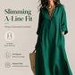 Women Loose Cotton Linen Shirt Maxi Dress