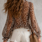 🎉50% OFF!🌸Leopard V-Neck Tie Top – Wild Feminine Flair