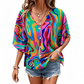 🔥50% OFF!!💝Women's V-Neck Bohemian Print Blouse Summer Loose Fit Shirt