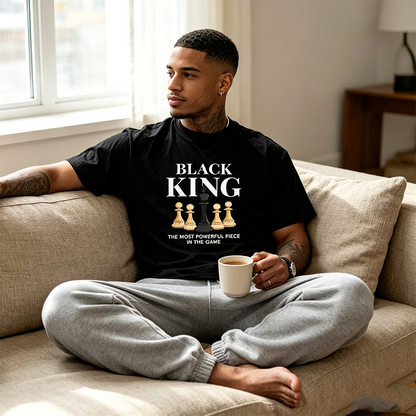 🖤Men Plus Size Chess Slogan Print T-Shirt Casual Short Sleeve Tee
