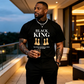 🖤Men Plus Size Chess Slogan Print T-Shirt Casual Short Sleeve Tee