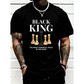 🖤Men Plus Size Chess Slogan Print T-Shirt Casual Short Sleeve Tee