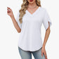 Women's Loose Fit Solid Colour V-Neck Flutter Sleeve Blouse🌸Soft Sleeves, Flattering V – A Breeze of Feminine Charm ✨