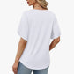Women's Loose Fit Solid Colour V-Neck Flutter Sleeve Blouse🌸Soft Sleeves, Flattering V – A Breeze of Feminine Charm ✨