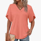 Women's Loose Fit Solid Colour V-Neck Flutter Sleeve Blouse🌸Soft Sleeves, Flattering V – A Breeze of Feminine Charm ✨