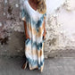 👗🌸Casual Loose Printed V-Neck Long Dress Women Casual Maxi Dress