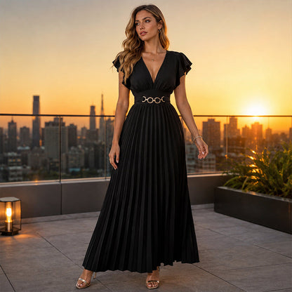 💃50% OFF! 🌊Flowy Pleated Maxi Dress – Lightweight Fabric & Romantic Movement – Twirl Through Your Day with Ease