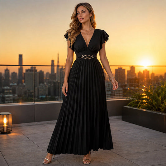 💃50% OFF! 🌊Flowy Pleated Maxi Dress – Lightweight Fabric & Romantic Movement – Twirl Through Your Day with Ease